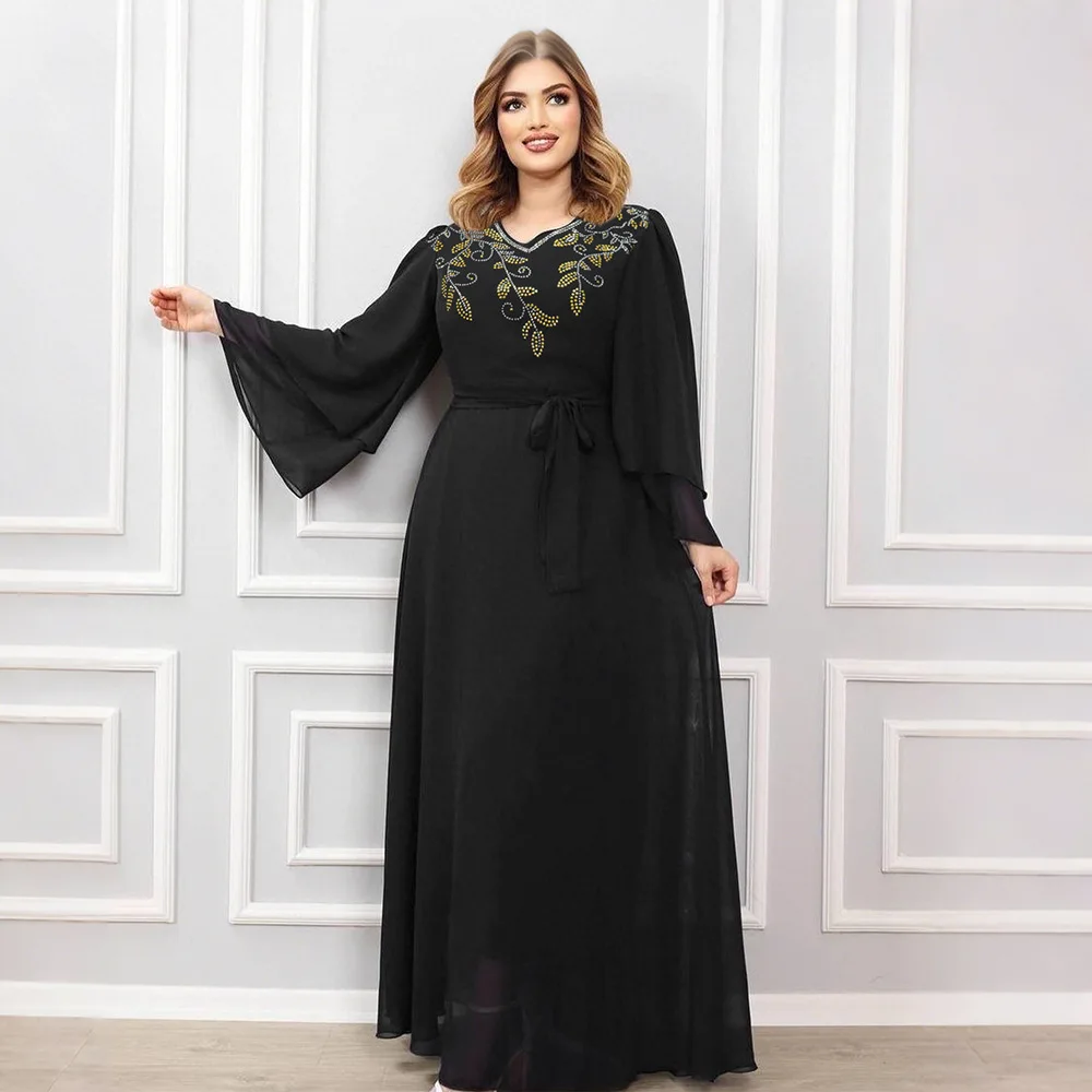 

Eid Djellaba Kebaya Abaya Dubai Kaftan Diamonds Evening Muslim Dress Women Caftan Marocain Femme Robe Jalabiya Islam Clothing