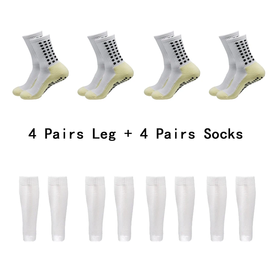 

8 Pairs Men Women Outdoor Sports Non-slip Sweat-absorbent Football Socks Grip Elastic Socks Leg Sleeves