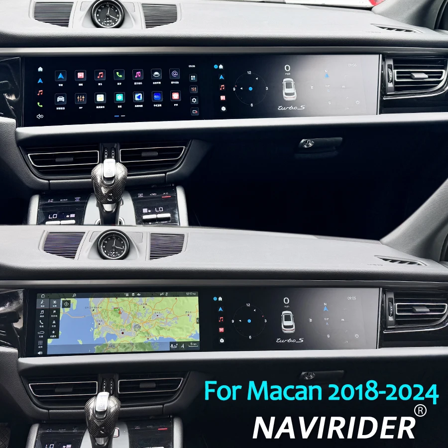 

Dual Screen For Porsche Macan 2018-2024 Android 14 Auto Radio Stereo GPS Navigation Multimedia Video Player Head Unit Carplay