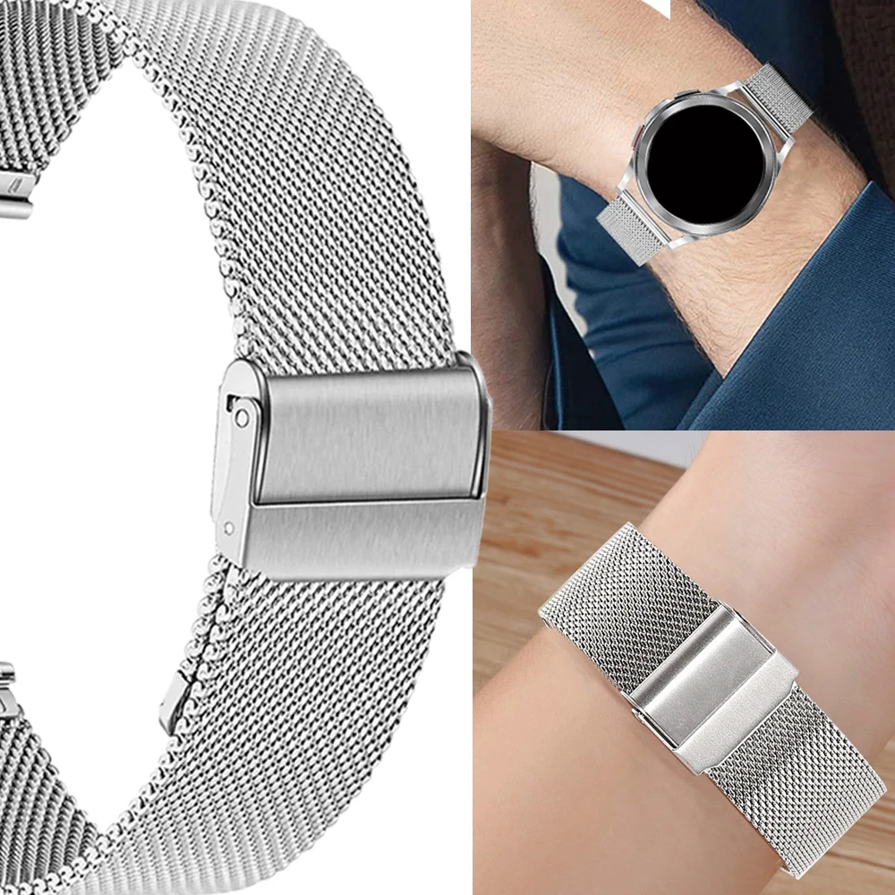 Milanaise Uhrenarmband 20mm 22mm Metallband für Samsung Galaxy Watch 7 6 5 4 40 44mm Gear S3 Huawei Watch 5 4/GT6 Pro Armband