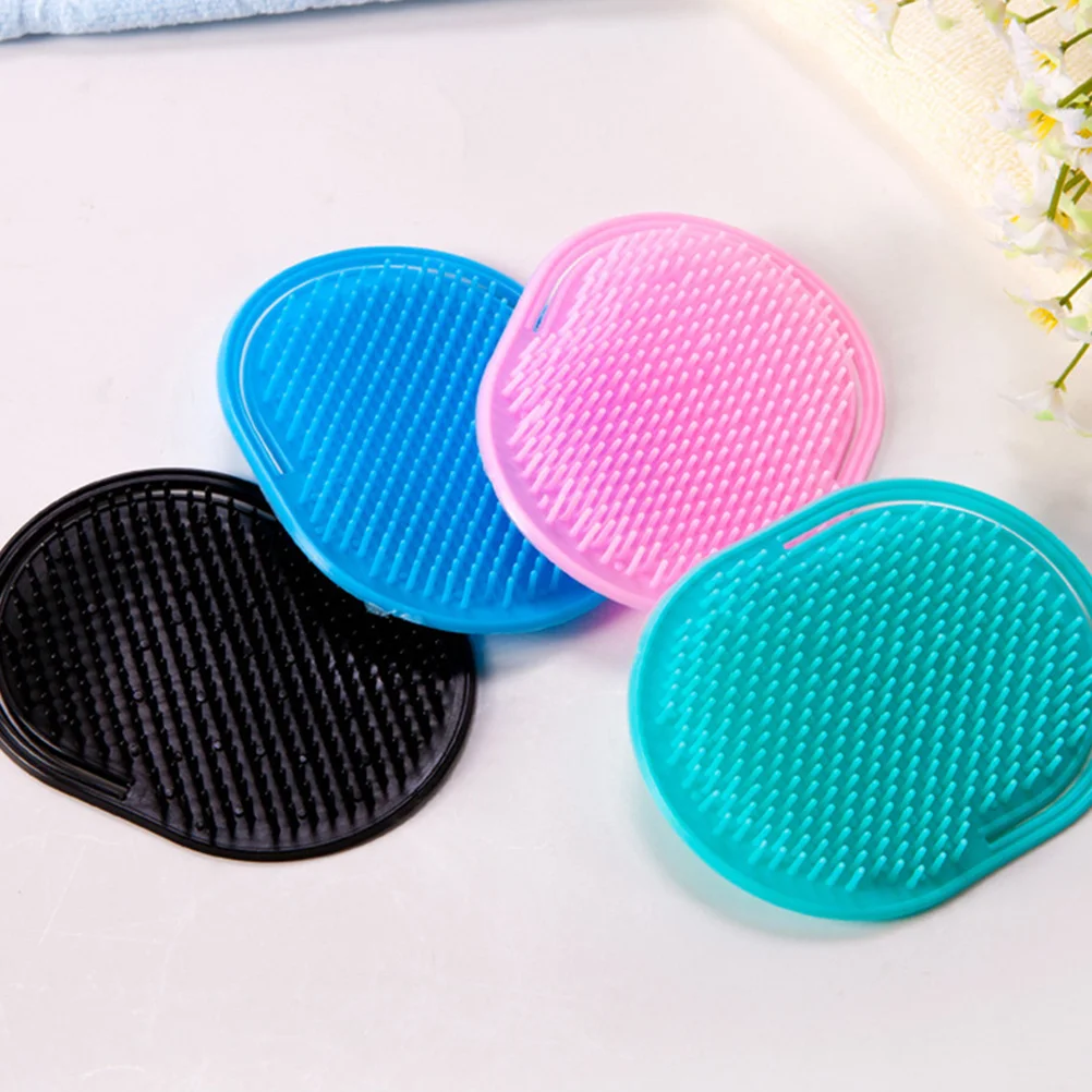 

16pcs Hair Washing Comb Portable Plastic Massage Brush For Scalp Stimulation Blood Salon Use Random Color