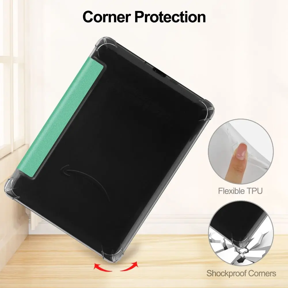 6 Inch E-Reader Case for Kindle Basic 2024/2024 Smart Cover 11/12th Gen C2V2L3 TPU Protective Shell Auto Wake/Sleep Folio Funda