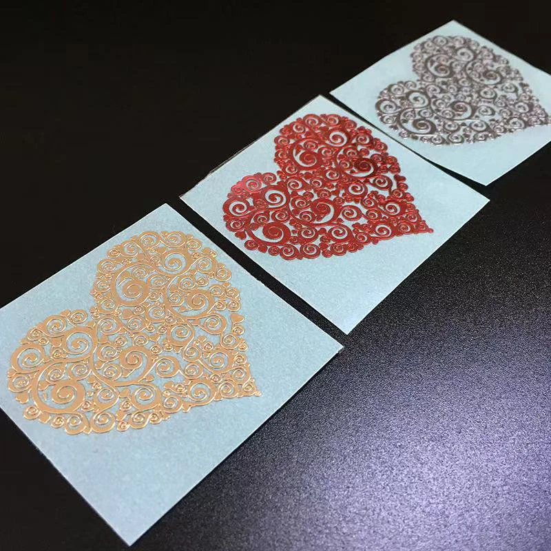 

Feather Rose Logo Ultra-thin Mobile Phone Stickers Creative Love Gift Box Guitar Piano Decoration Stickers Metal Stickers