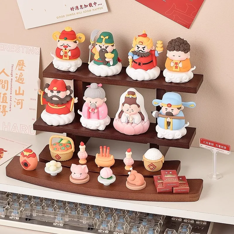 Cute God of Wealth Ornaments Chinese Style Immortals Shentai Home Entry Workstations Office Desktops Emotional Stability Decor