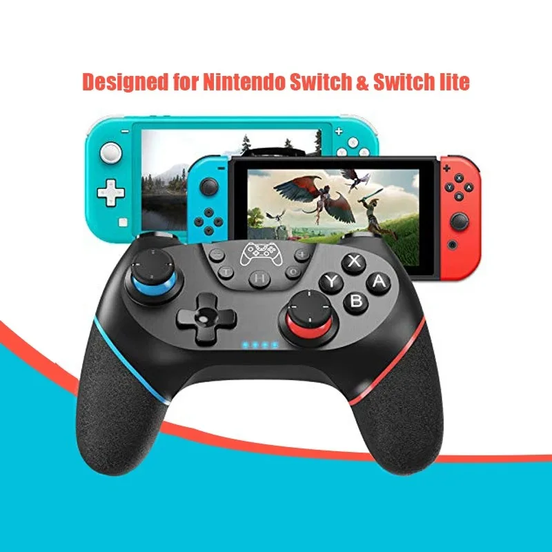 

Bluetooth Switch Game Controller Six Axis Gyroscope Ergonomic Dual Motor Vibration Adjustable Turbo Speed Automatic Shooting