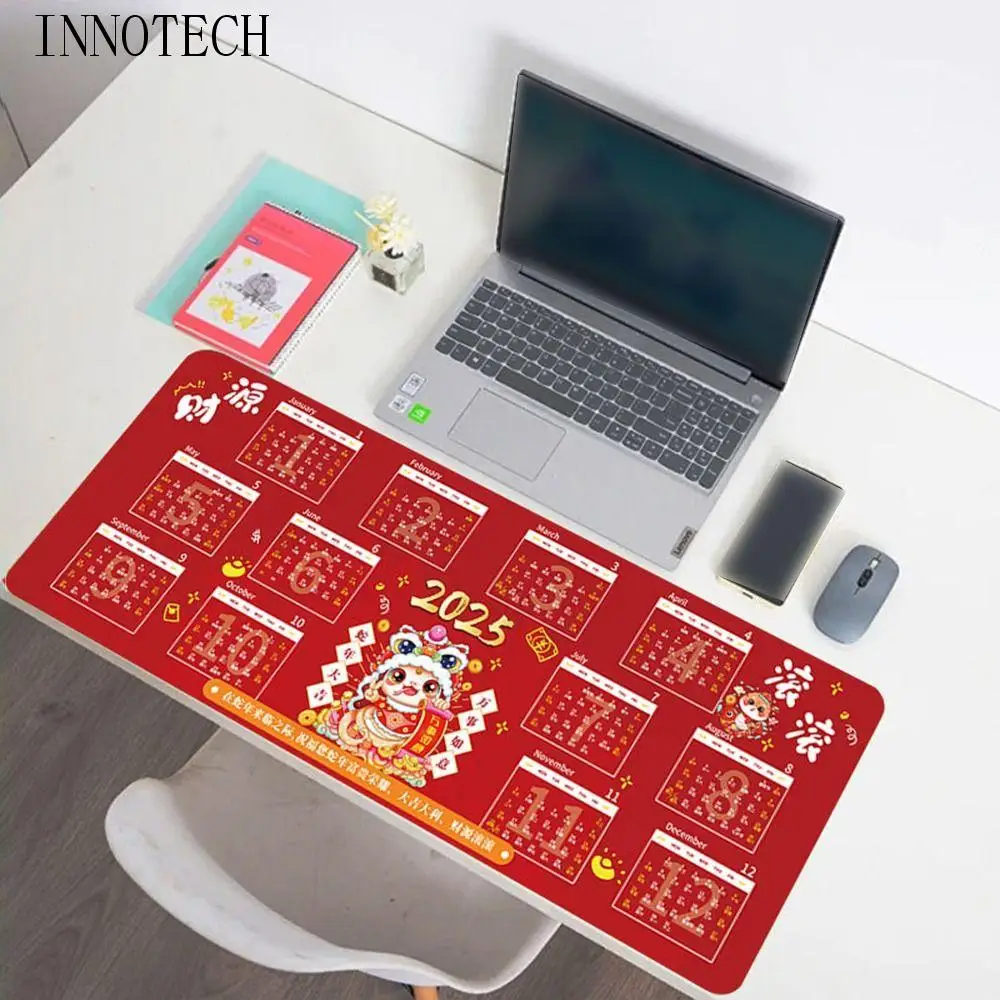 

Simple Creative 2025 Calendar Mouse Pad Smooth Stitched Edge Gaming Mouse Pad New Year Gift Thickened Keyboard Mats Laptop Pads