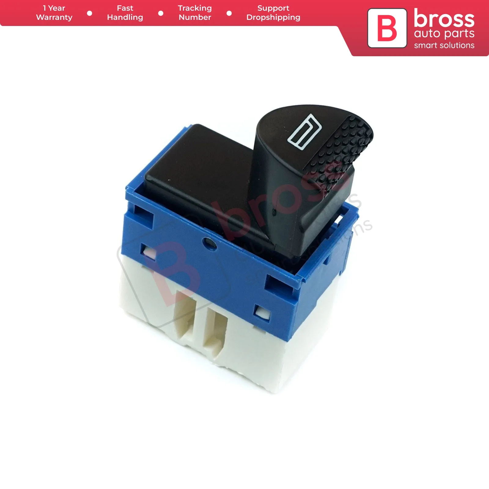 

Bross Auto Parts BDP115 Power Window Switch Button 6-Pin Front Right Door Blue Color 98809719 For Siena Fiat Albea Palio Strada