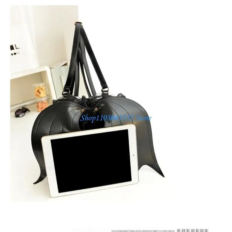 Mochila viaje duradera y moderna PU Devil Bat, mochila gótica para mujeres con gusto único