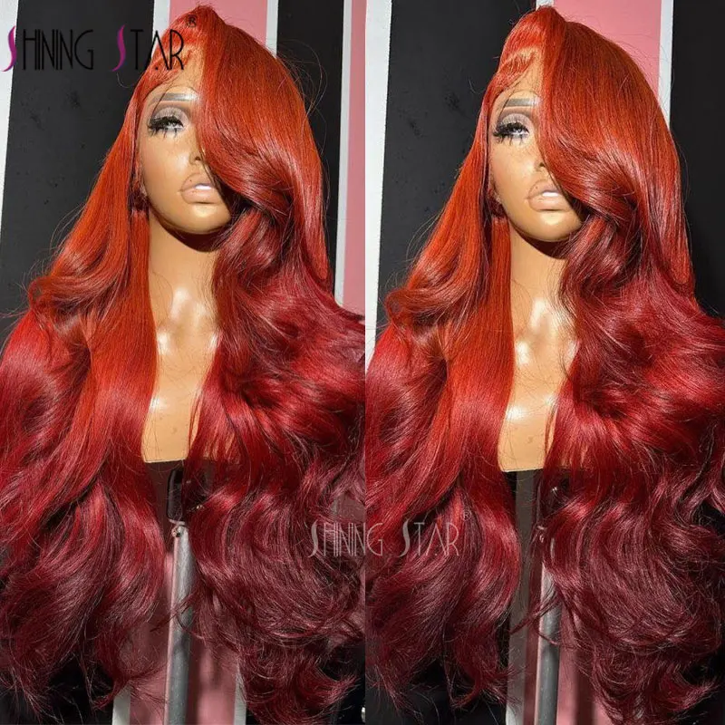 

99J Burgundy Body Wave 13X4 Hd Lace Frontal Wigs Remy Human Hair 32 Inch Red Colored Brazilian Curly Lace Front Human Hair Wigs