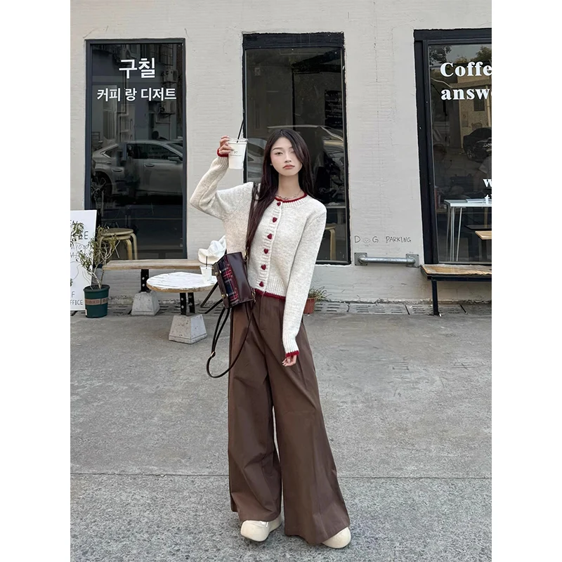 

Кардиганы с бахромой, женские летние свитера в стиле преппи, свободного кроя, с воротником-стойкой, модные, с контрастной меховой отделкой, винтажные