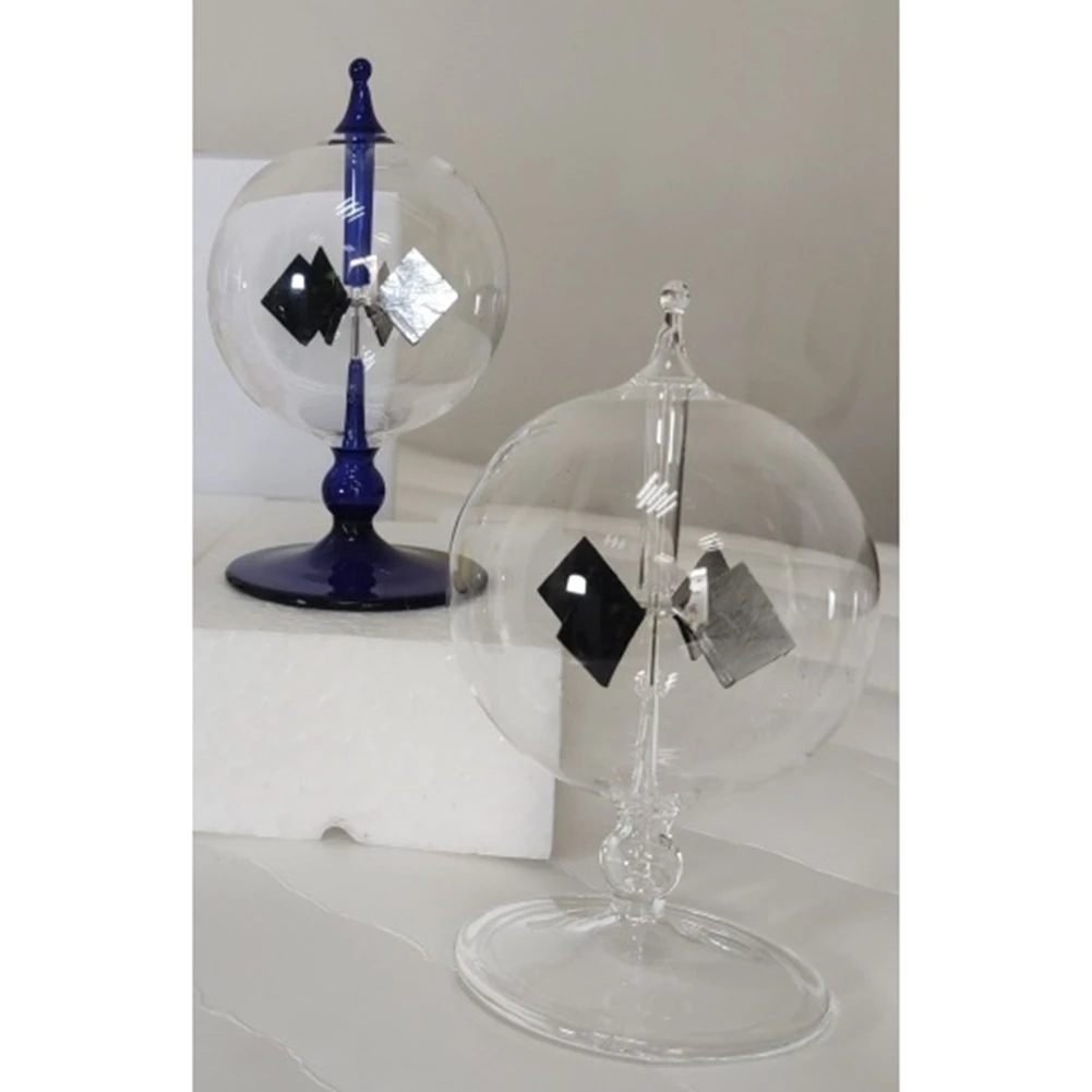 A53Q-4 Blades Rotating Glass Windmill Solar Powered Crookes Radiometer Light Mill/Educational Teaching Study Tool