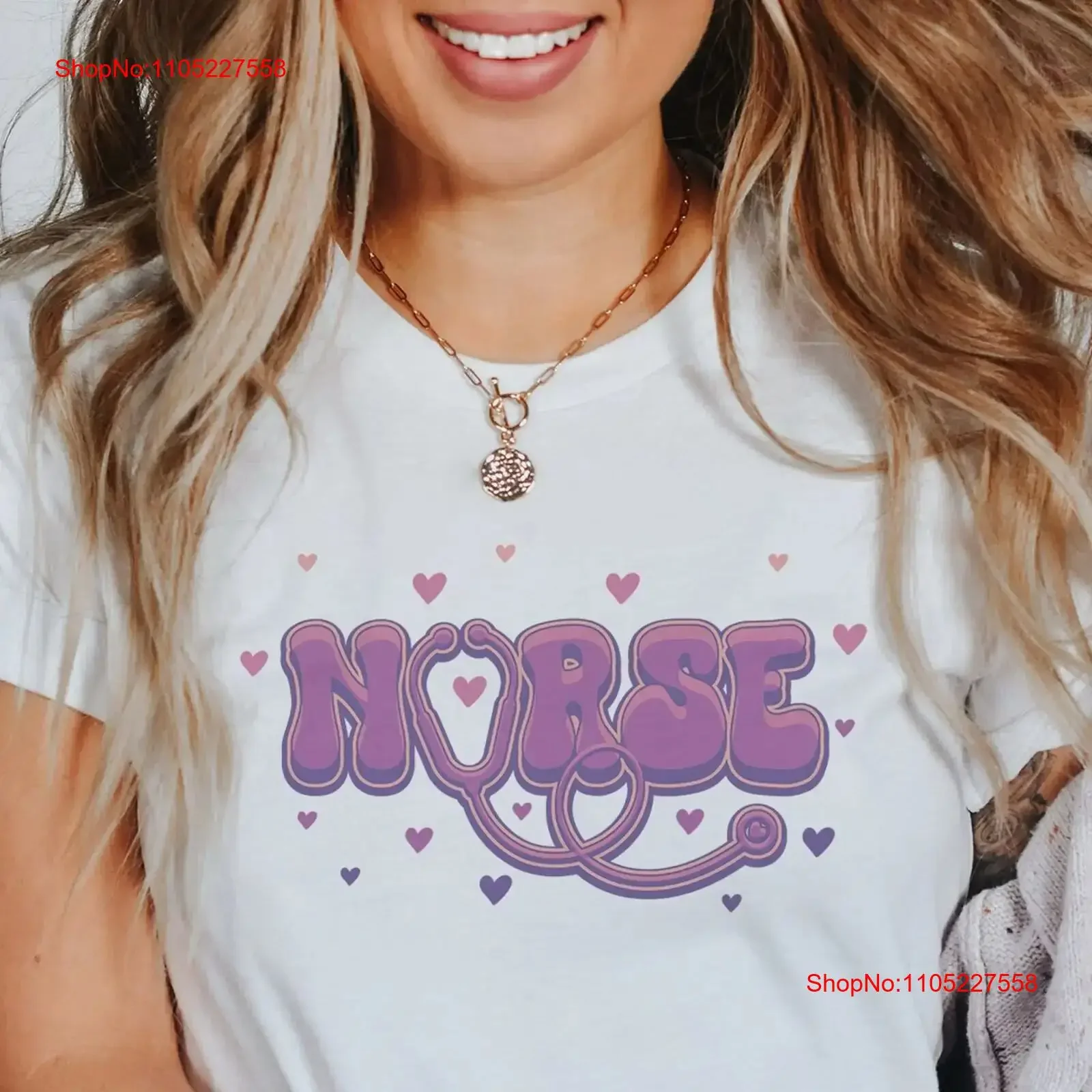 Nurse Valentine Heart Stethoscope Retro T Shirt Cute Apparel Life Clothes Love Holiday Idea For vintage Washed Stylish