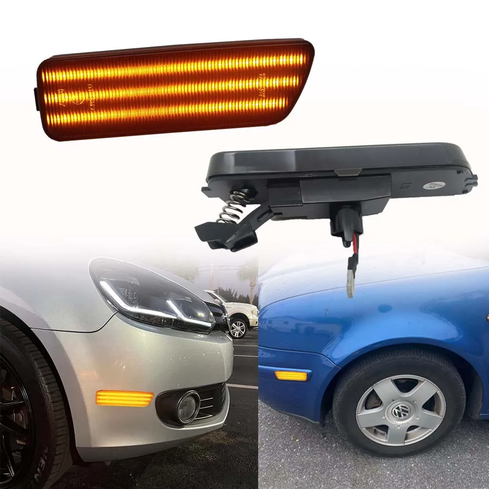 

2pcs Front Bumper Amber Led Side Marker Light For 1999 2000-2005 Volkswagen MK4 Golf GTI R32 Rabbit Jetta Blinker Signal Lamp