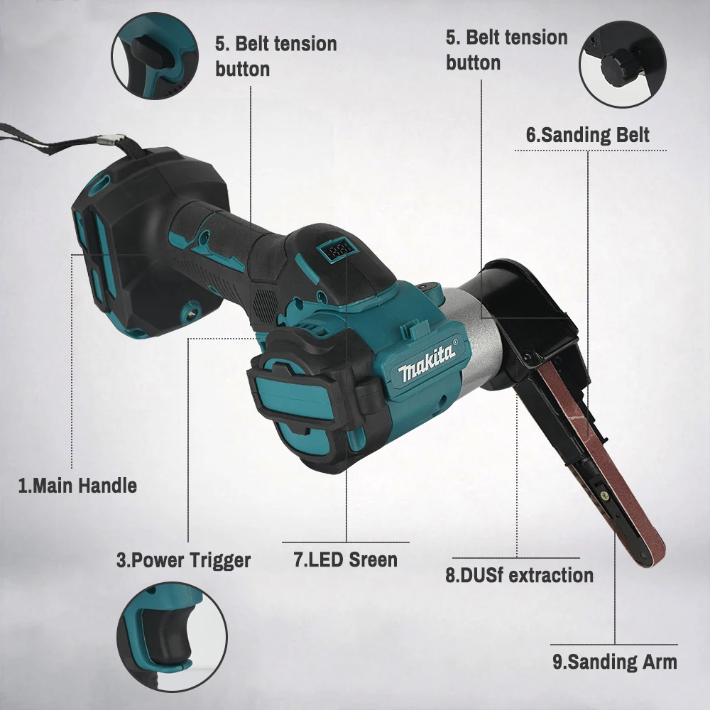 Makita DBS180Z 18V Cordless Belt Sander,700W Variable Speed 3/8