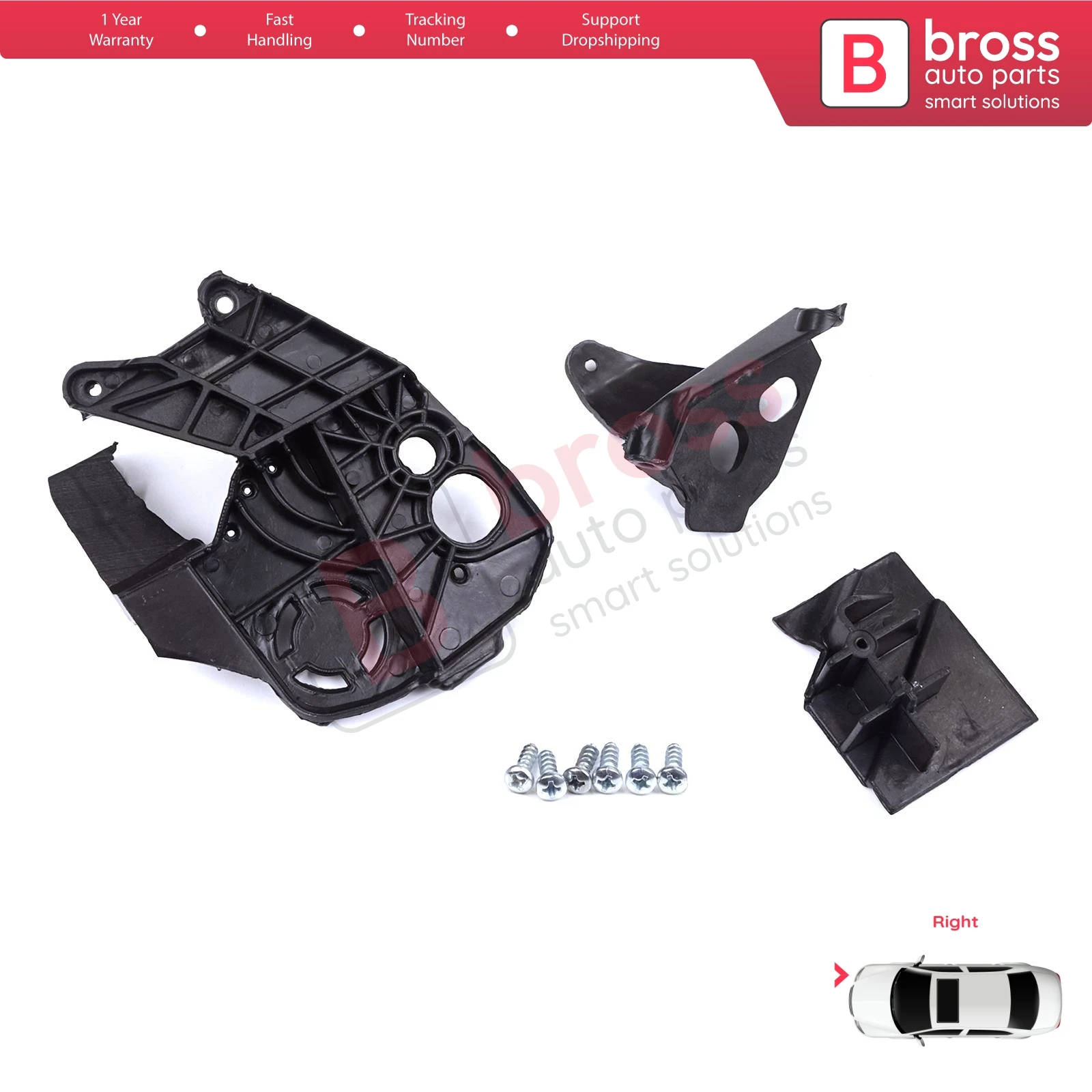 

BHL584-2 Headlight Holder Mount Repair Bracket Tab Set Right Side for Peugeot 3008 5008 MK2 2016-2024 9814255780