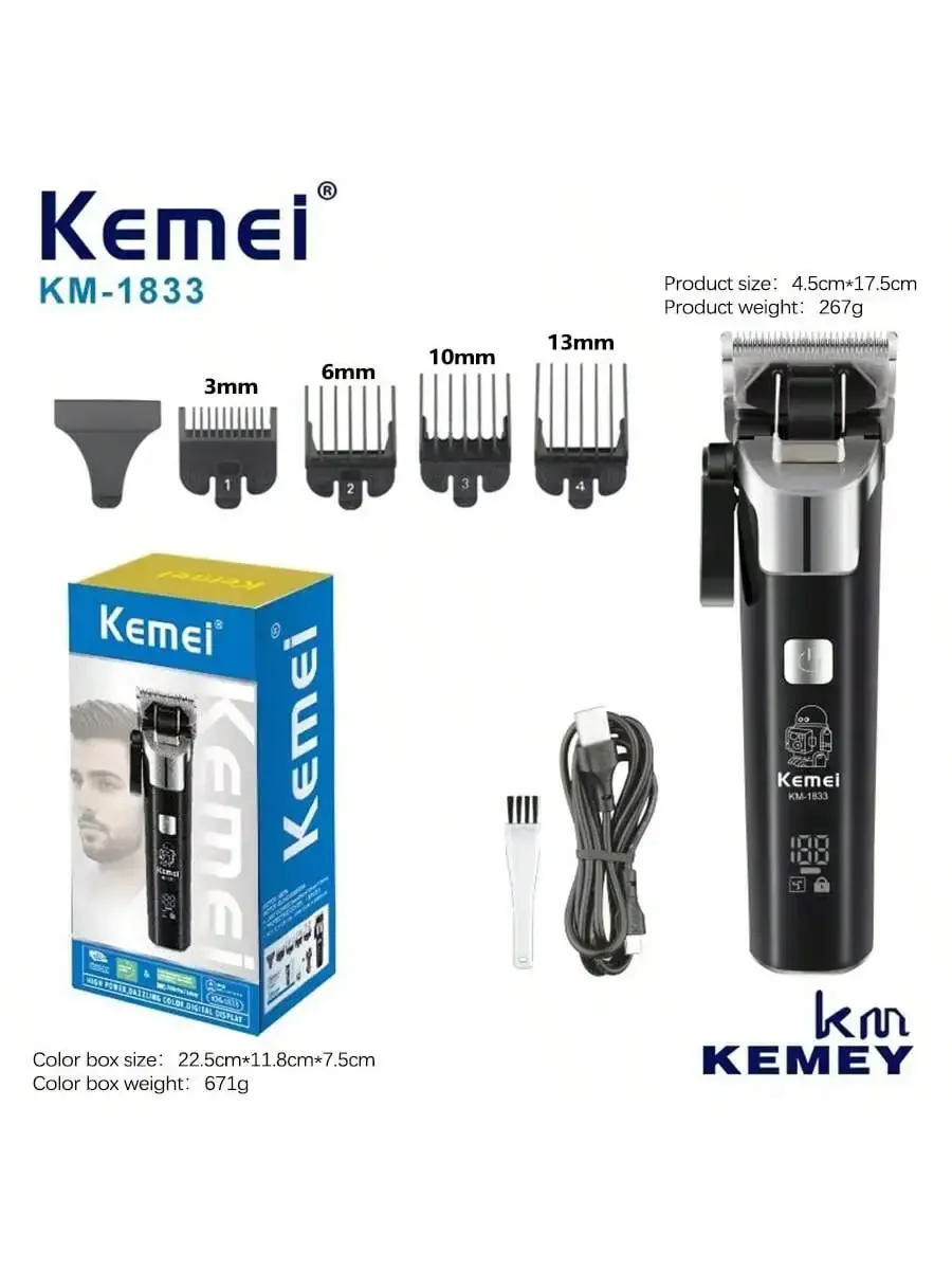 

KM-1833 Kemei/KEMEI New Electric Hair clipper USB Quick Charge LCD Digital Display Hair clipper