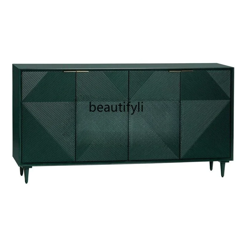 

American retro solid wood modern simple entrance cabinet living room wall decorative cabinet07