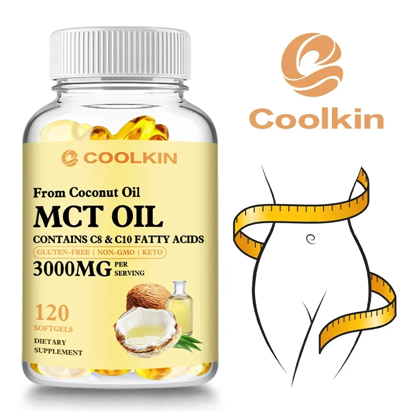 Organic MCT Oil 3000mg - For Skin Care, Immune Support, Energy & Brain, Non-GMO & Gluten Free