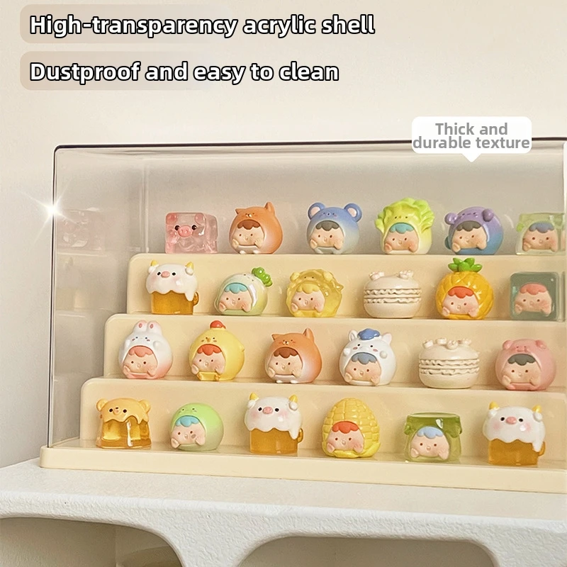 

Прозрачный акриловый демонстрационный бокс-органайзер для хранения коллекционных фигурок, миниатюр и игрушек с прозрачной витриной, защищенный от пыли