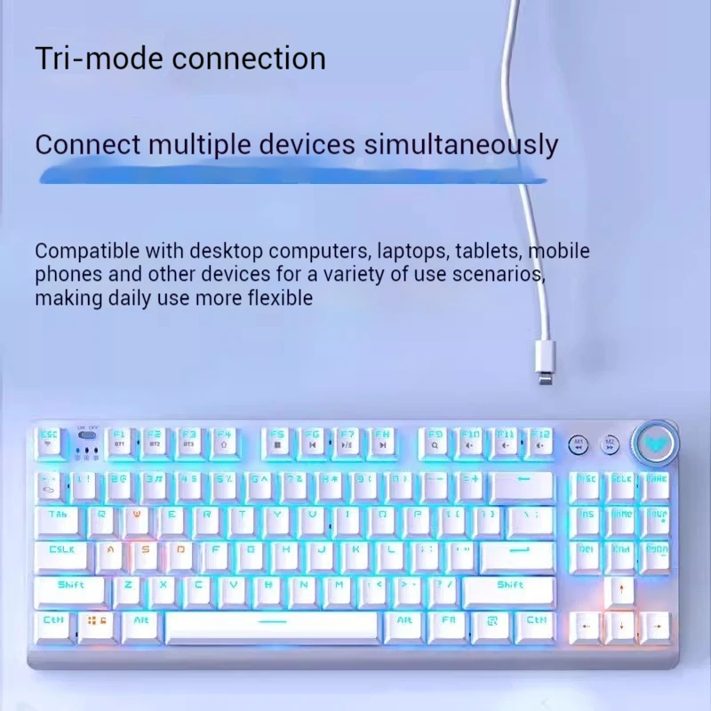 Aula F3001 Tri-Mode Wireless Bluetooth Customized E-Sports Mechanical Keyboard Ergonomic Laptop Gift Hot Plug Keyline separation