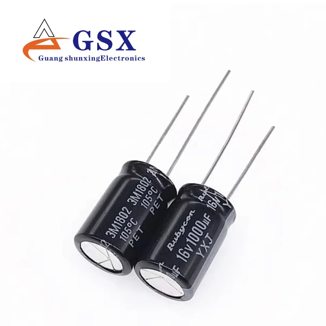 

Imported aluminum electrolytic capacitor 16v1000uf 10 * 16 ruby capacitor YXJ/YXG