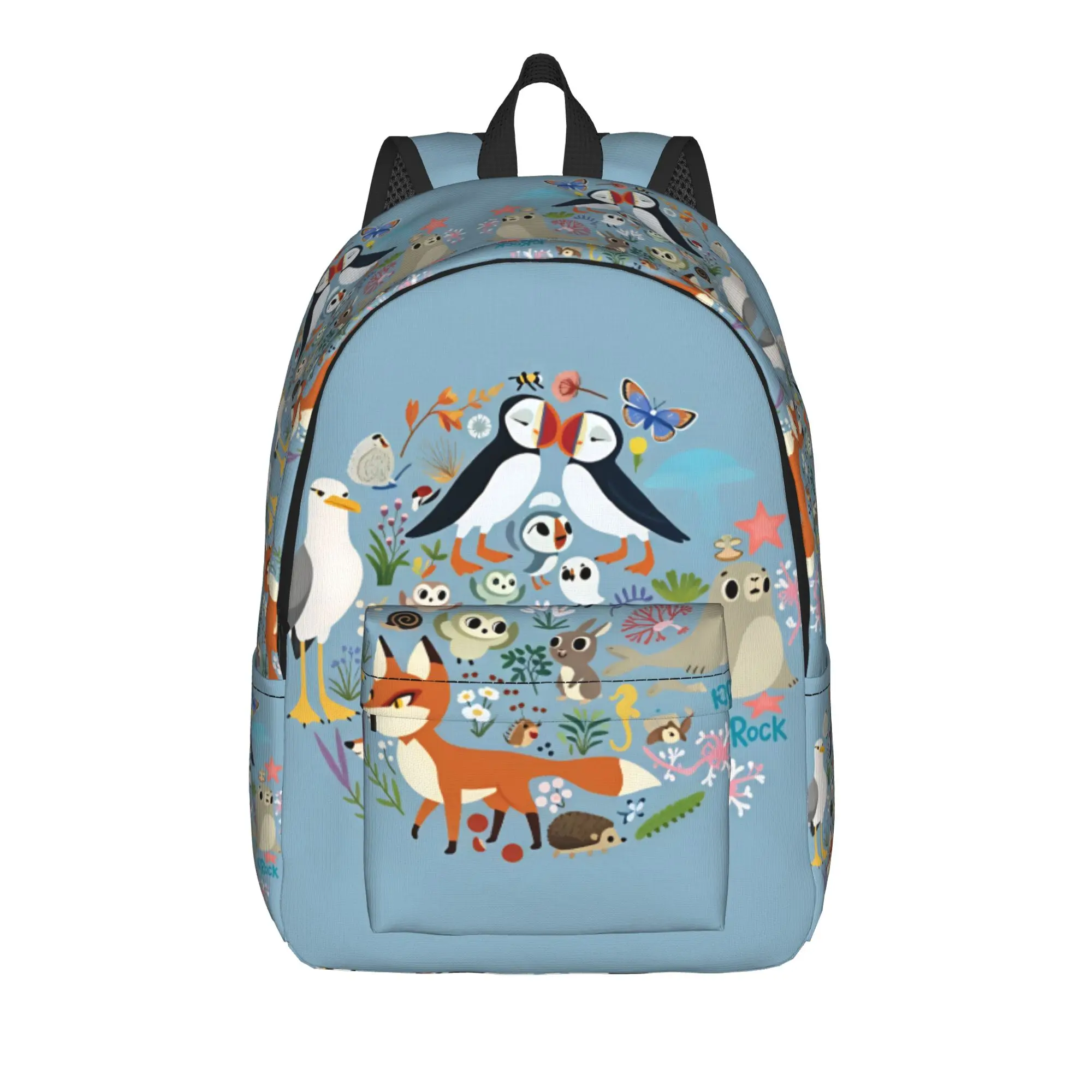 Puffin Rock And New Friends Backpack Women  Soft Backpacks Polyester Kawaii High School Bags Camping Custom Rucksack