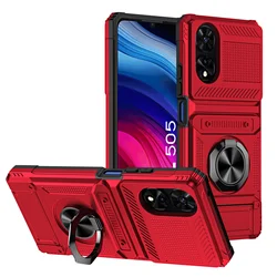 2 Cards Holder Hybrid Defender Case for TCL 50XL Magnetic Ring Stand Funda TCL 50SE