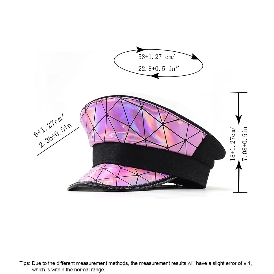 Sombrero militar de cuero rosa para mujer, visera de oficial de Alemania, gorra de policía Cortical, sombrero de Halloween, sombrero de cantante de fiesta, nuevo