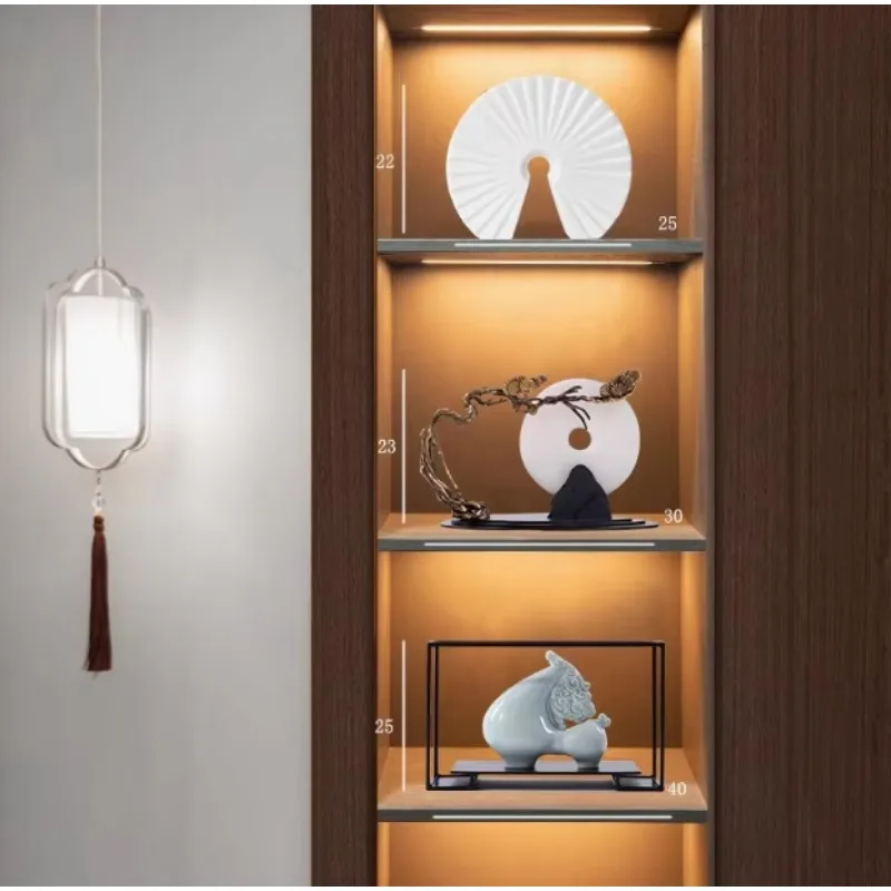 

Chinese Zen Living Room, Wine Cabinet, Entrance Ornament