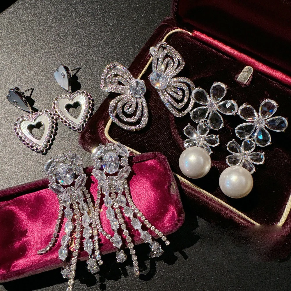 

Women Water Drop Tassel Vintage 18K Yellow Gold-plated Zirconia Drop Earrings 2024