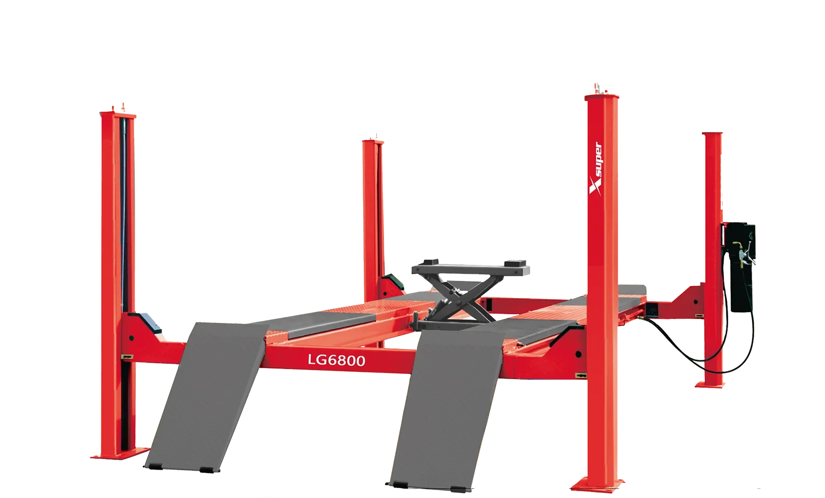 Top Four Post Four Wheel Alignment Lift For Car Workshop With Rolling Jack