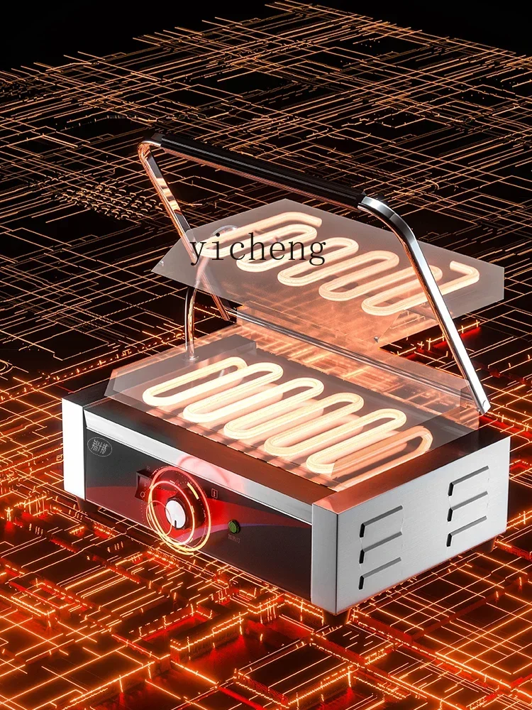 Electric Heating Double Headed Pressing Plate Braised Furnace Commercial Sandwich Bread Barbecue Plate Steak Frying Machine