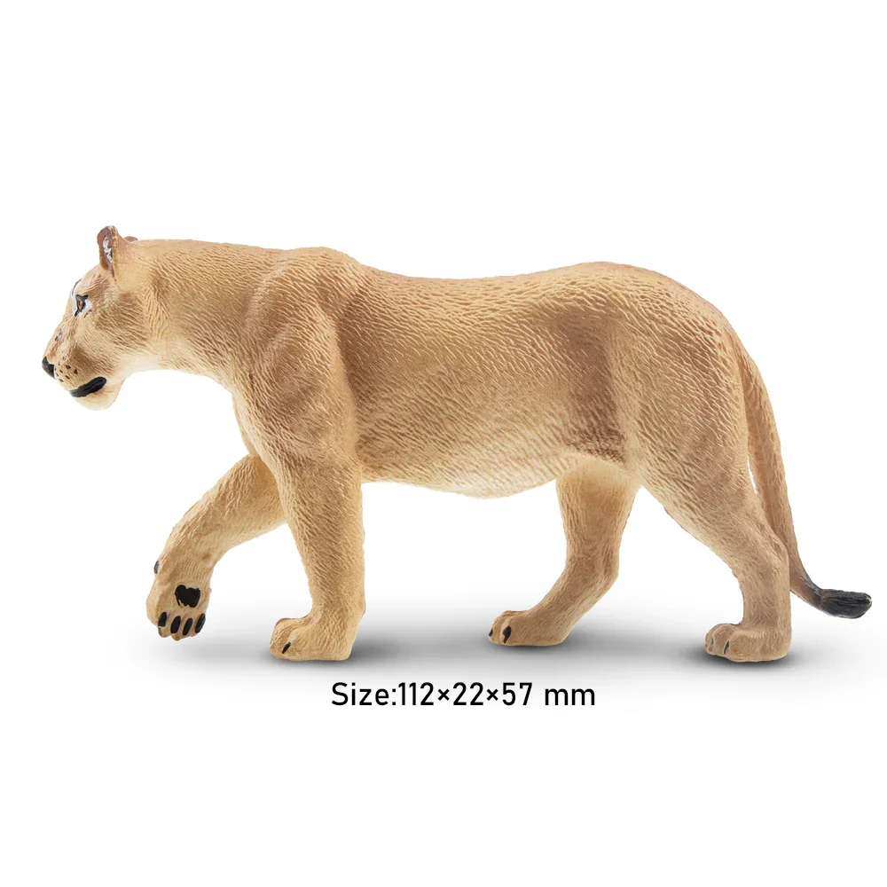 Toymany Symulacja Walking Lioness Wildlife Model zwierzęcia Zabawka Mini figurki Lalki Figurki akcji Zabawki dla dzieci Prezent