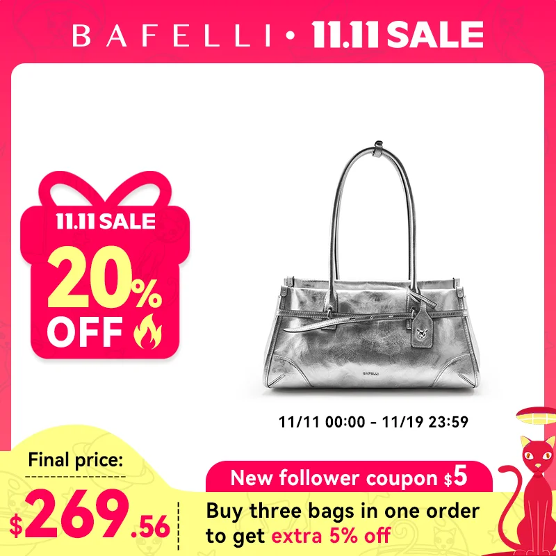 

​​Silver Moto Crossbody Bag - Genuine Leather Shoulder Purse for Women Summer Commute Tote with Minimalist Design