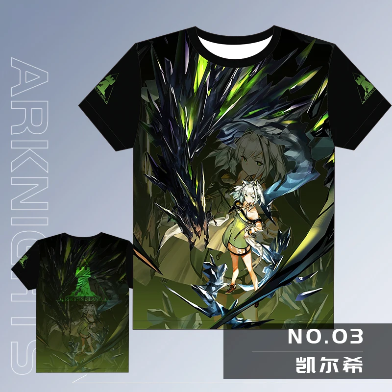Texas Game Arknights Role Playing T-shirt 3D Kal'tsit Print Kid Cartoon Anime Tee Summer Men Women Harajuku Short Sleeve Y2k Top
