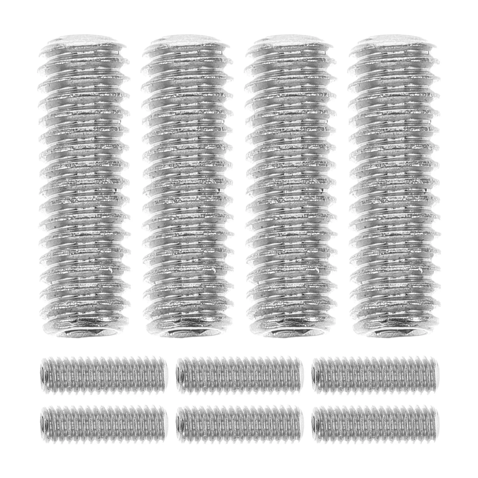 

10 Pcs Yo-yo Screws Headless Cup Point Accessories Silver Metal Full Thread Grub