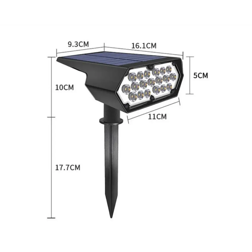 Lampes solaires d'extérieur pour jardin, multi-angles réglables, grande capacité, batterie au lithium, lampadaire, applique murale