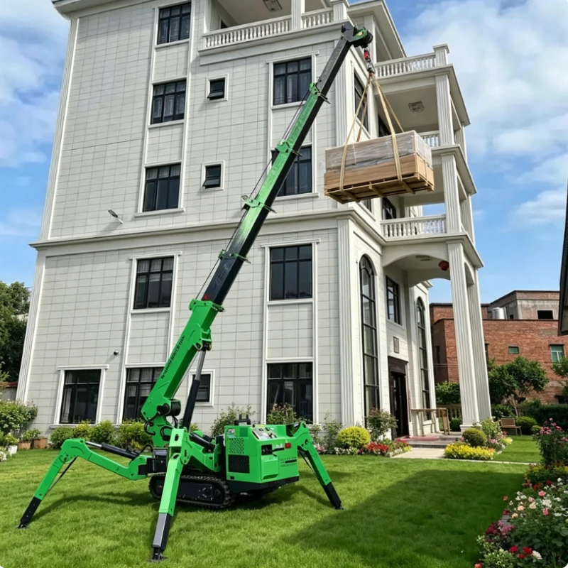 Mini Crawler Crane 1.5-10T Series Electric Diesel Power Remote Control Spider Crane For Narrow Space Warehouse Cargo Handling