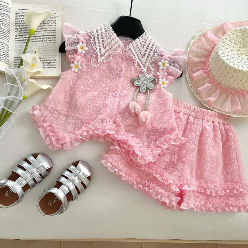 

Children's Outfit New Summer Girl Baby Stylish Princess Dress Refreshing Girl Fresh French Sweet Two-Piece Set