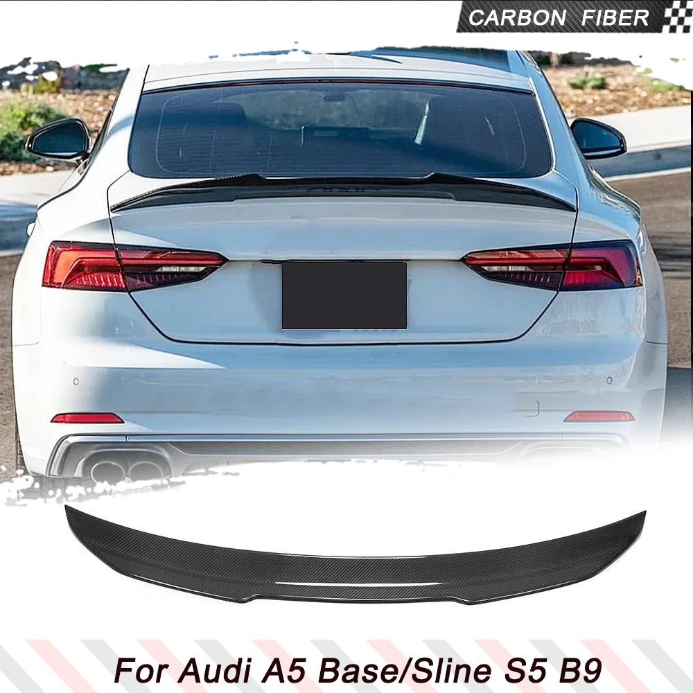 Carbon Fiber Rear Racing Spoiler for Audi 4-Door A5 Base/Sline S5 B9 2018-2024 High Kick Duckbill Rear Spoiler Wing Body Kits