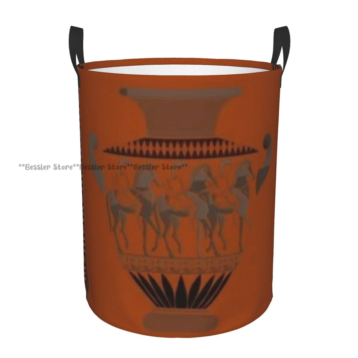 Laundry Basket African Tribal Geometric Ethnic Traditional Symbols Round Storage Bin Collapsible Hamper Clothes Bucket Organizer