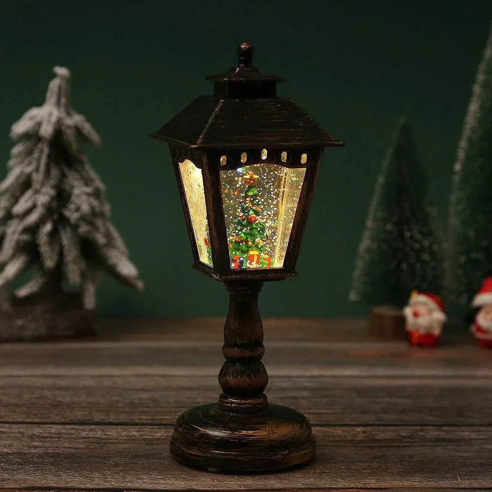 Petites veilleuses de Noël pour enfants, décorations de Noël, vent, éclairage, musique, bureau, lanterne, père Noël, cadeaux, 2024