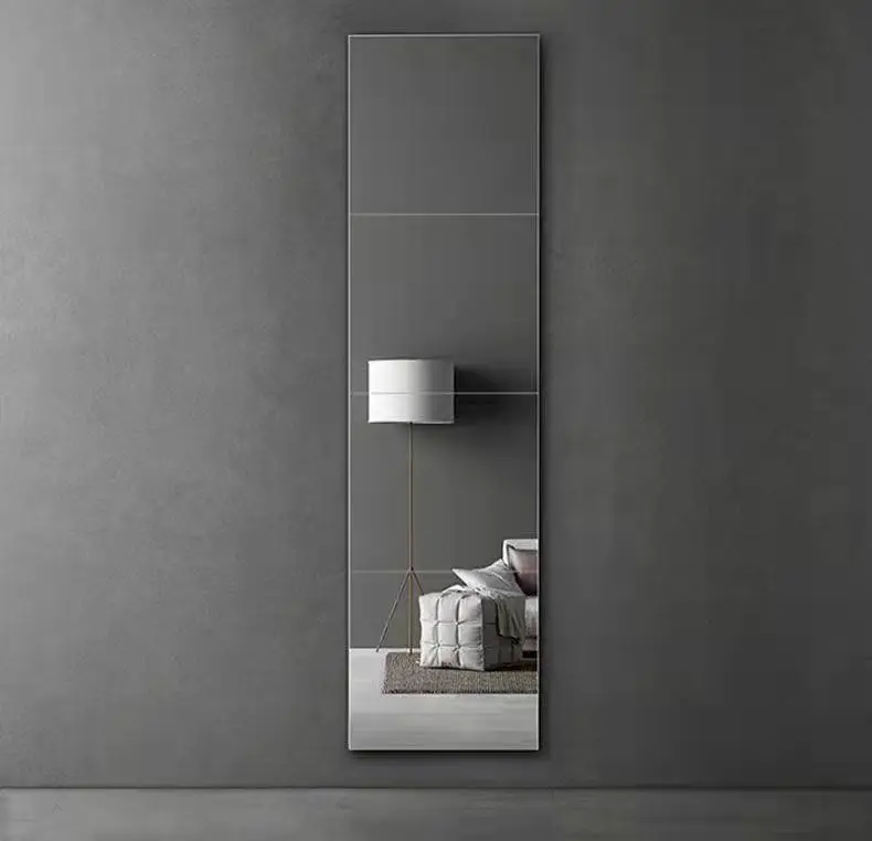 Fogli a specchio flessibili in acrilico, 30,5 x 30,5 cm, confezione da 12 piastrelle a specchio autoadesive, quadrate, tagliabili, adesivi da parete, non in vetro, specchio riflettente di sicurezza