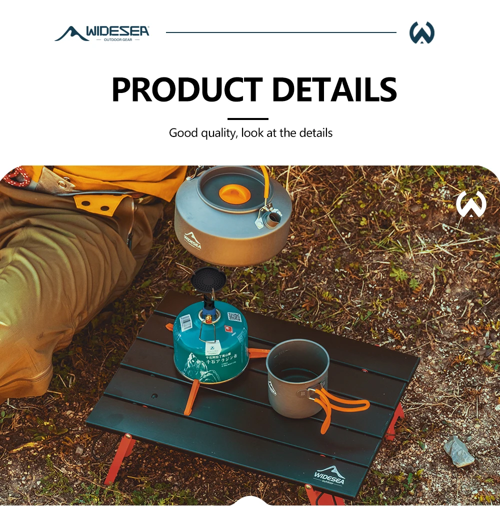 Widesea Tragbarer Camping-Gaskocher, 3300 W, ultraleicht, 92 g, Aluminiumlegierung, Rucksackkocher mit Tragetasche für Outdoor-Kochen, Hiki – Detail 4