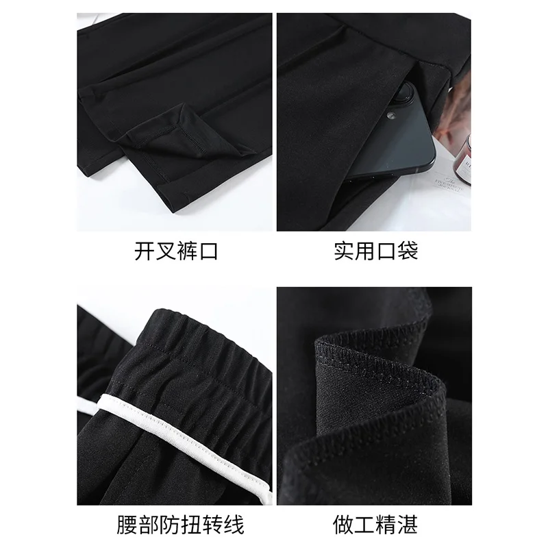 Picture 4: Plus size, summer women's high waisted flared black pants 3521