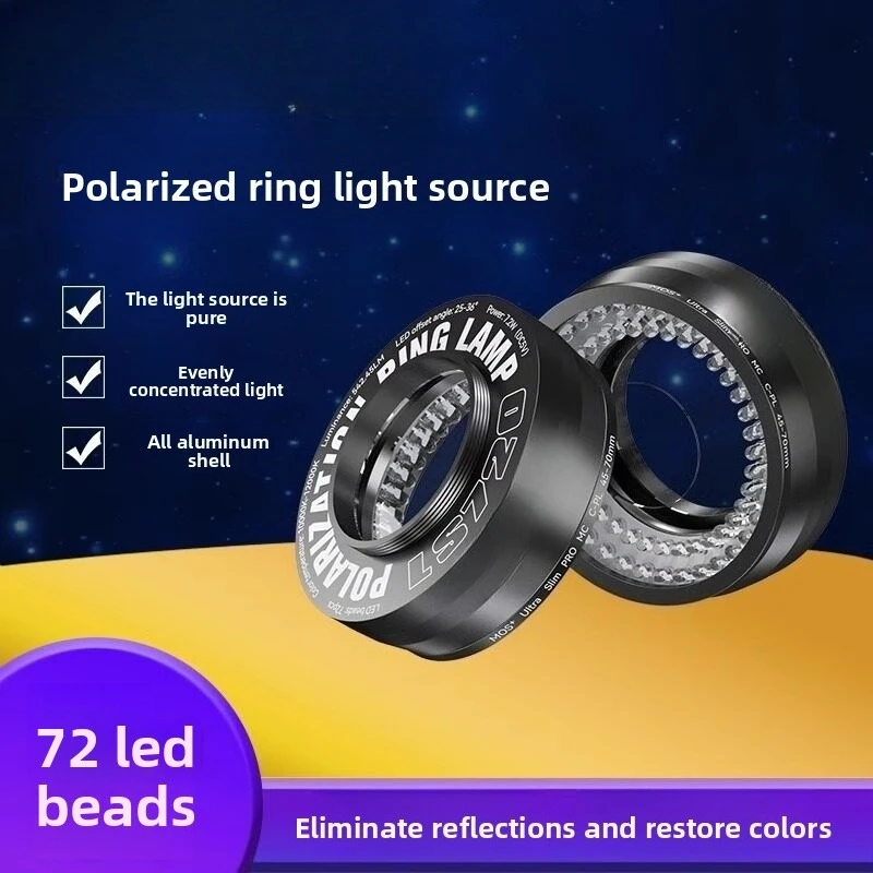 Polarized Ring Light for Microscope LED Illuminator Anti-Glare Reflections Adjustable Brightness