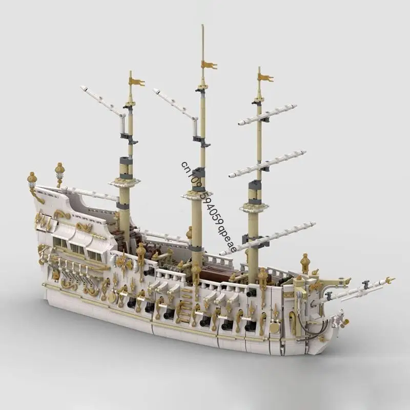 

New 3550Pcs Moc European Medieval Pirates Series Spirit of Eden Warship Creative Ideas Imperial Flagship Toy Gift Custom Puzzle
