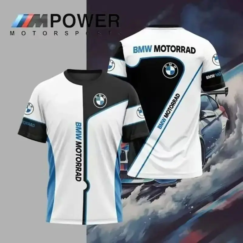 

BMW мотоциклетная летняя гоночная 3d футболка мужская футболка BMW модная футболка с принтом впитывающая пот дышащая быстросохнущая футболка