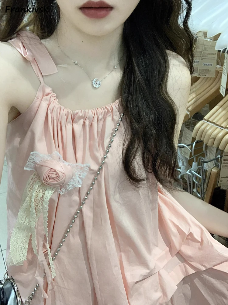 

Платья женские Sweet Vocation Kawaii с цветочным украшением ярких цветов в японском стиле без рукавов летние повседневные уютные Новое поступление шикарные