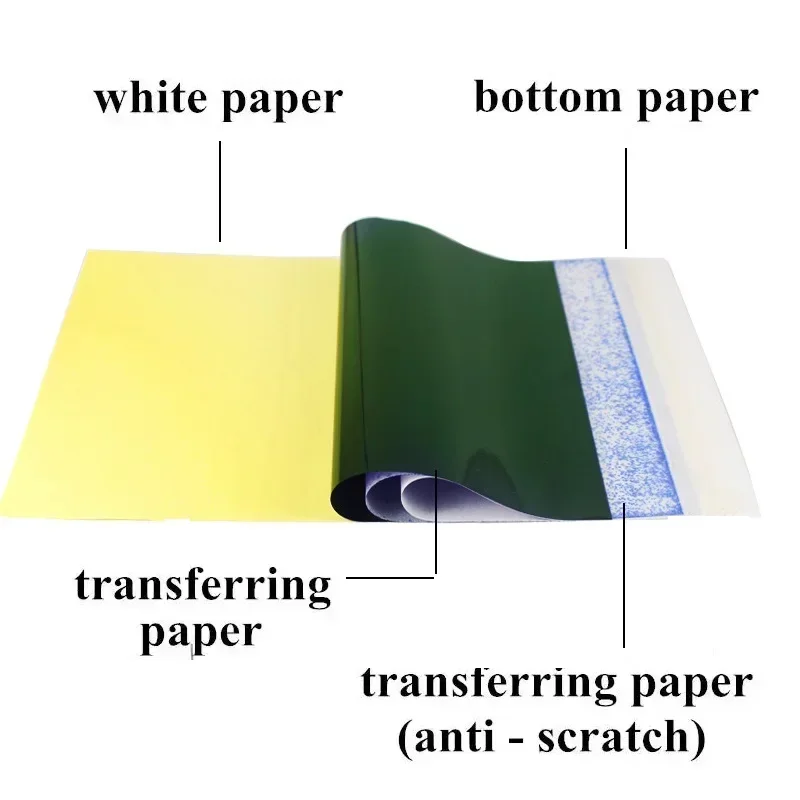 50/100PCS Tattoo Transfer Paper Master Level 4 Layer Freehand Tattoo Transfer Machine Thermal Stencil Copier Carbon Tattoo Paper